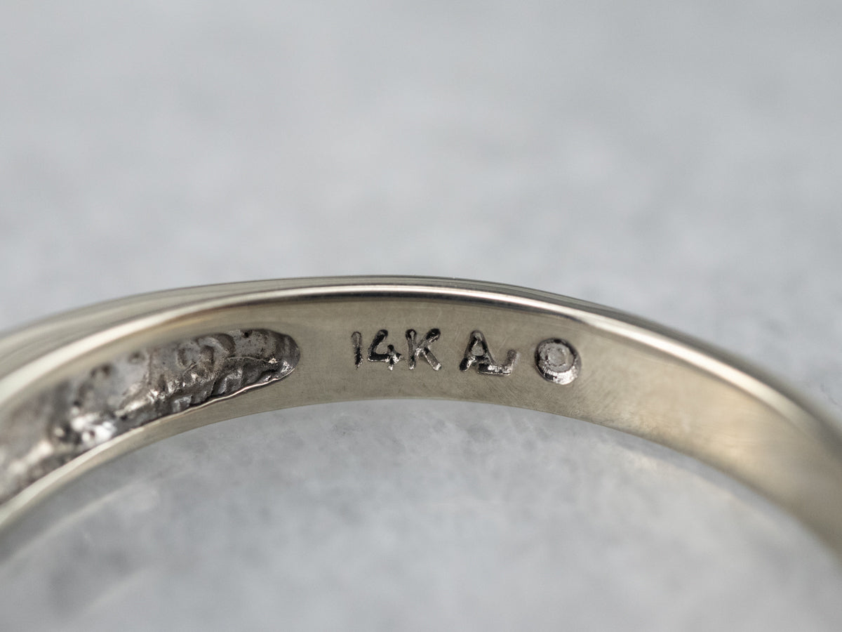 Channel Set Diamond White Gold Wedding Band