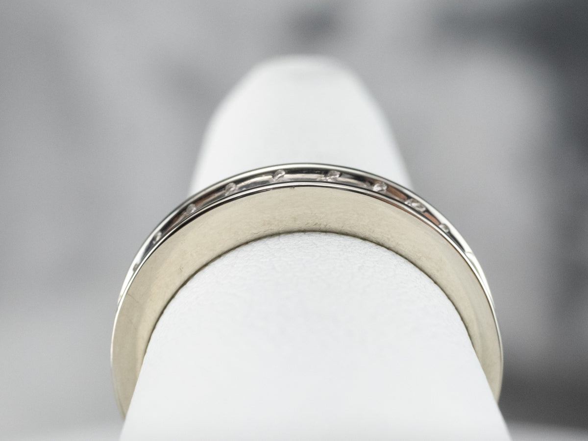 Channel Set Diamond White Gold Wedding Band