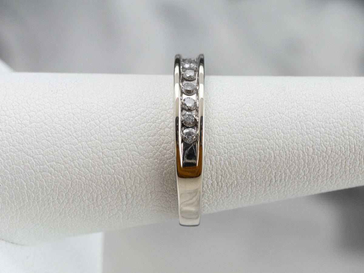 Channel Set Diamond White Gold Wedding Band