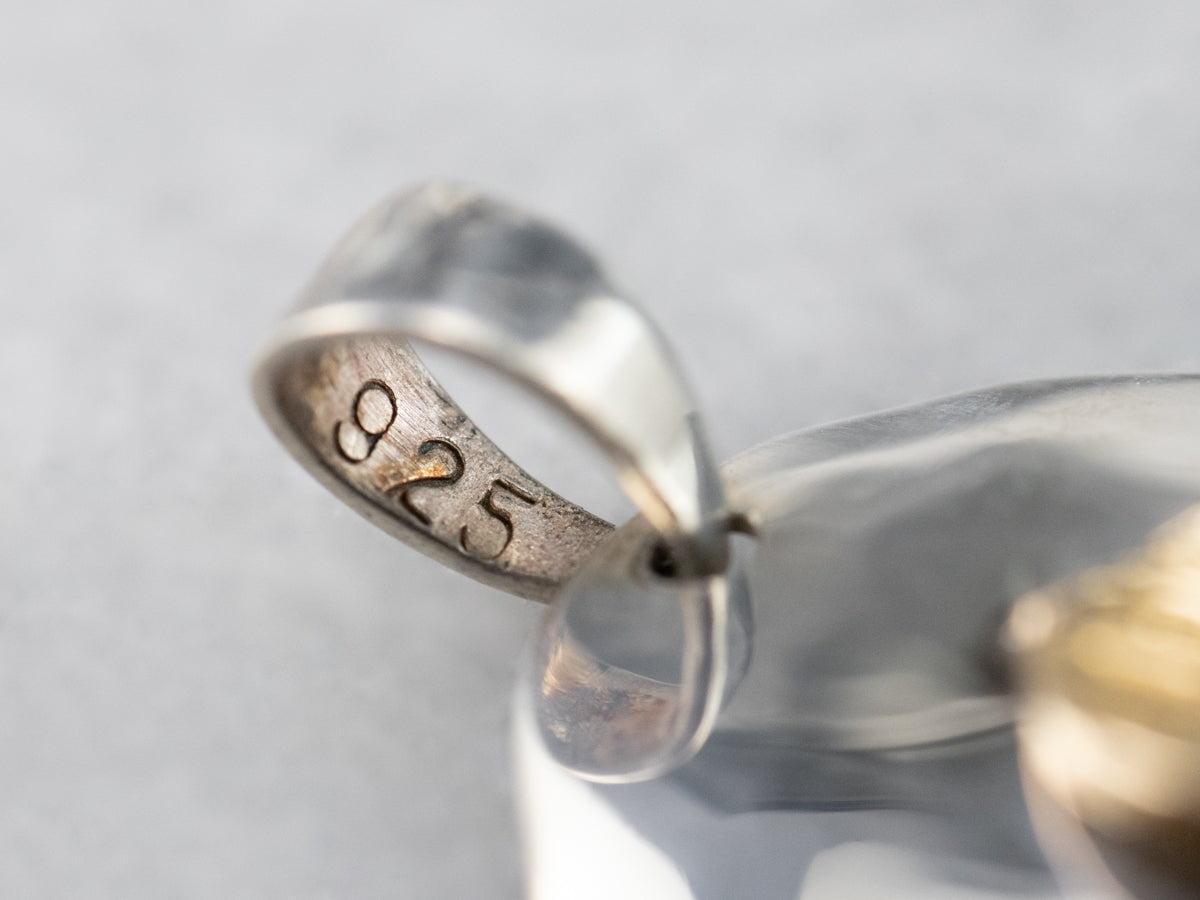 Hammered Sterling Silver Gold Leaf Pendant