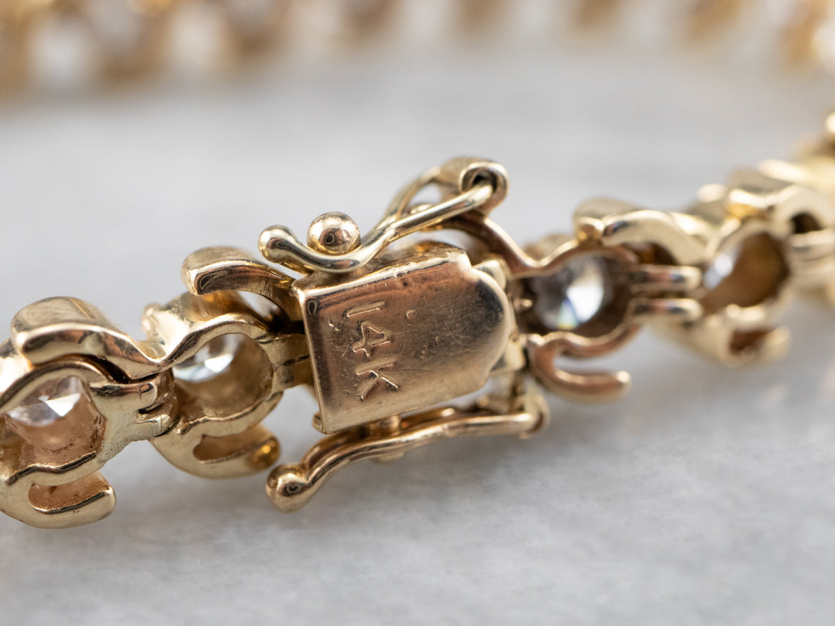 Scrolling Gold Diamond Bracelet