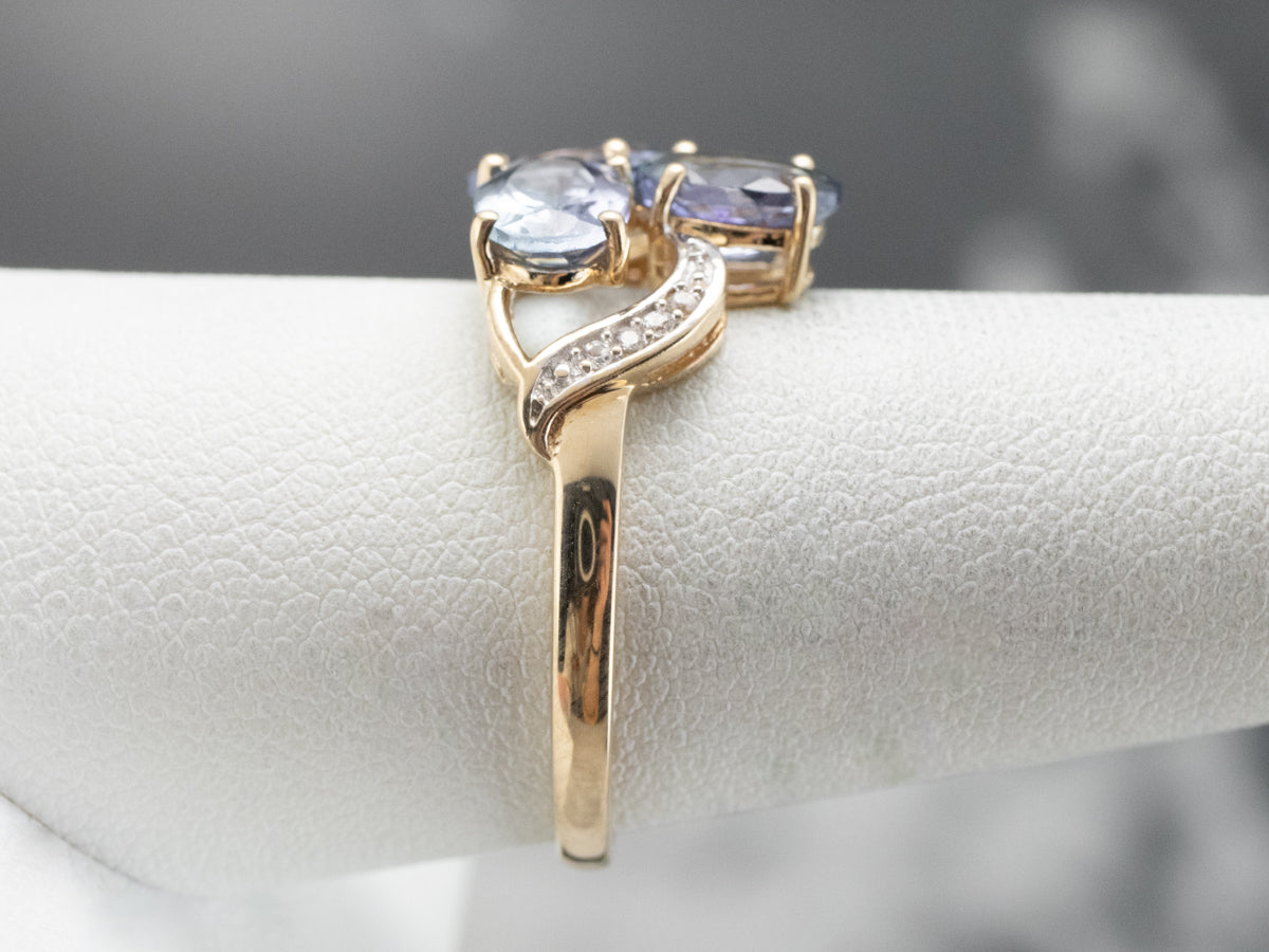 Tanzanite White Sapphire Gold Ring