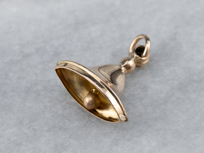 Antique Gold Bell Fob Charm