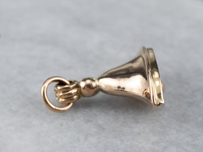 Antique Gold Bell Fob Charm