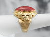 Ornate Coral 18K Gold Statement Ring