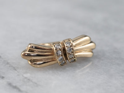 Diamond Gold Bow Necklace Shortener
