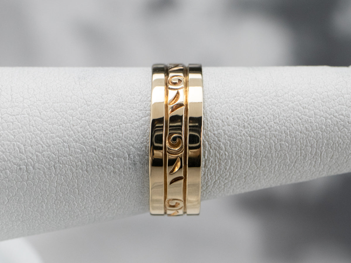 Vintage Yellow Gold Pattern Band