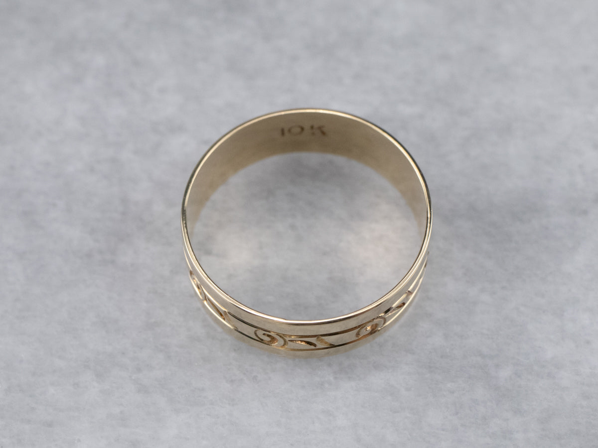 Vintage Yellow Gold Pattern Band