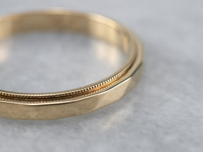 1950s Gold Faceted Band