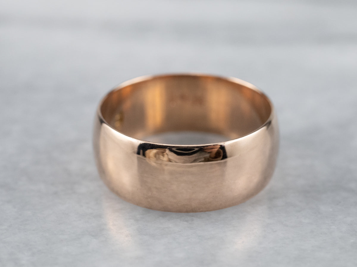 Unisex Antique Rose Gold Band