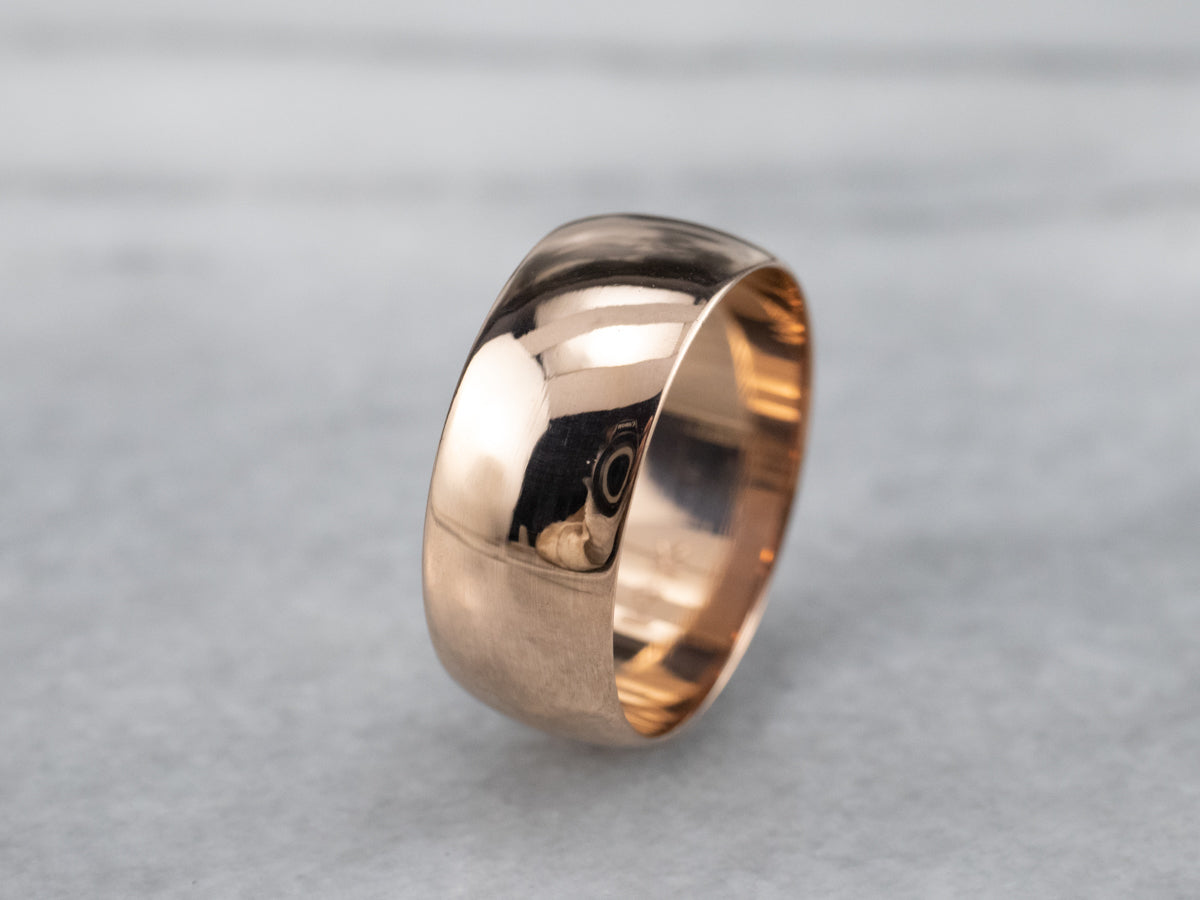 Unisex Antique Rose Gold Band