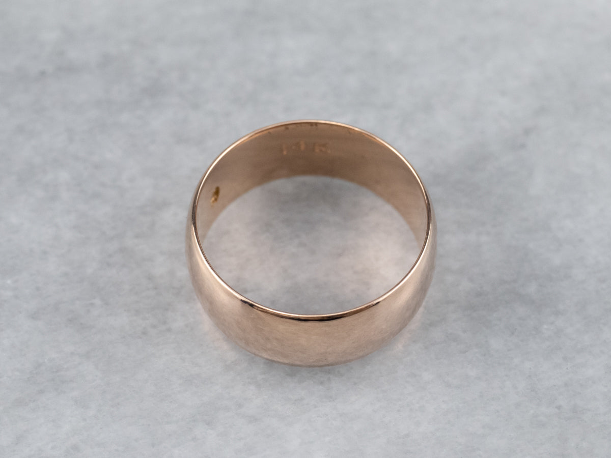 Unisex Antique Rose Gold Band