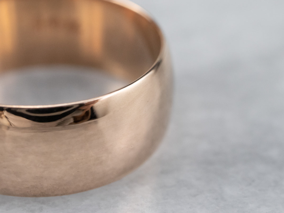 Unisex Antique Rose Gold Band