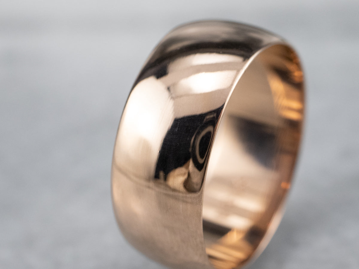 Unisex Antique Rose Gold Band