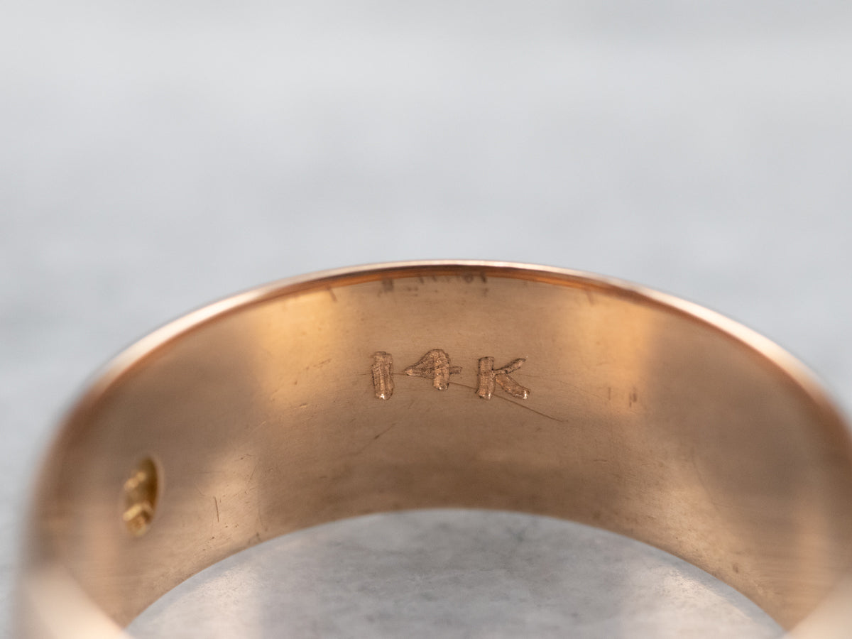 Unisex Antique Rose Gold Band