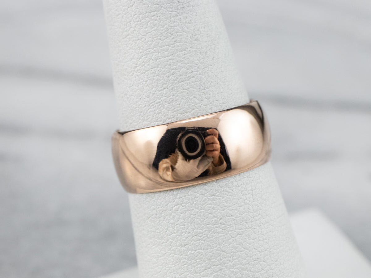 Unisex Antique Rose Gold Band