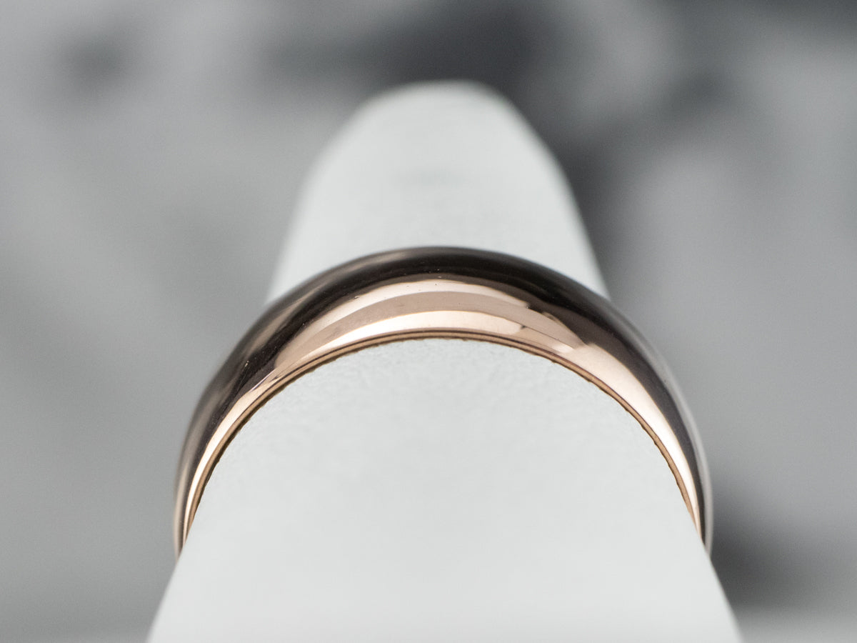 Unisex Antique Rose Gold Band