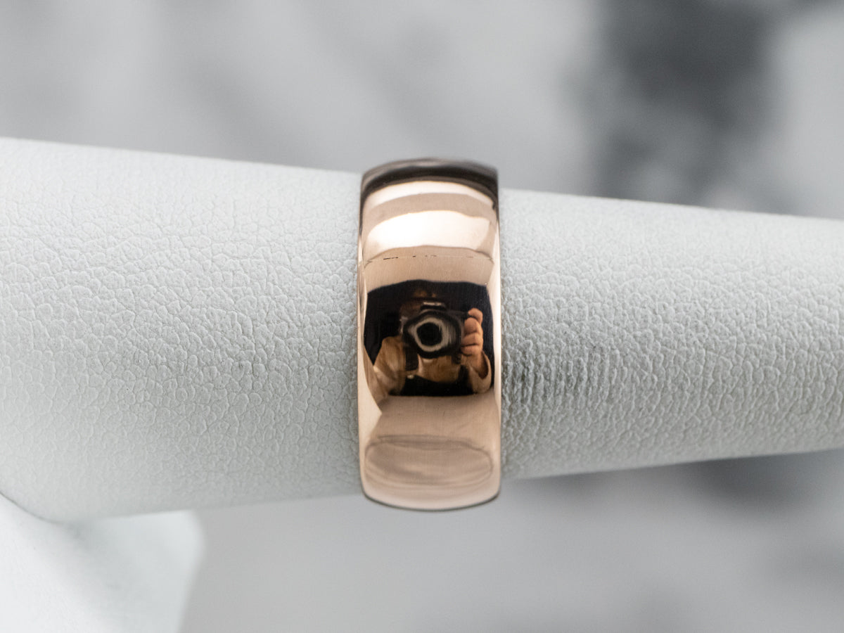 Unisex Antique Rose Gold Band