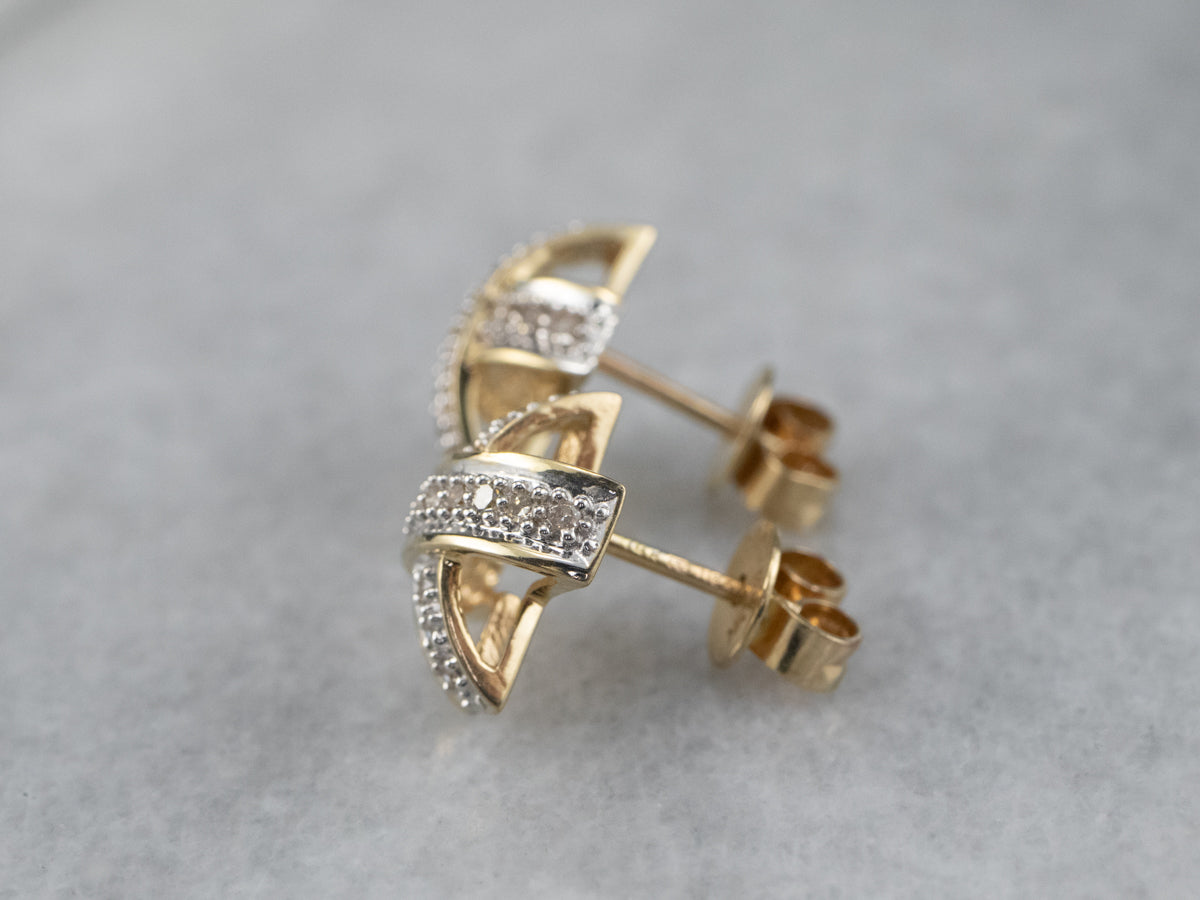 Aretes con diamantes en forma de X