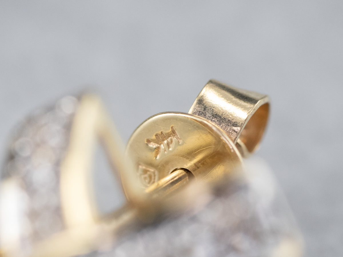 Aretes con diamantes en forma de X