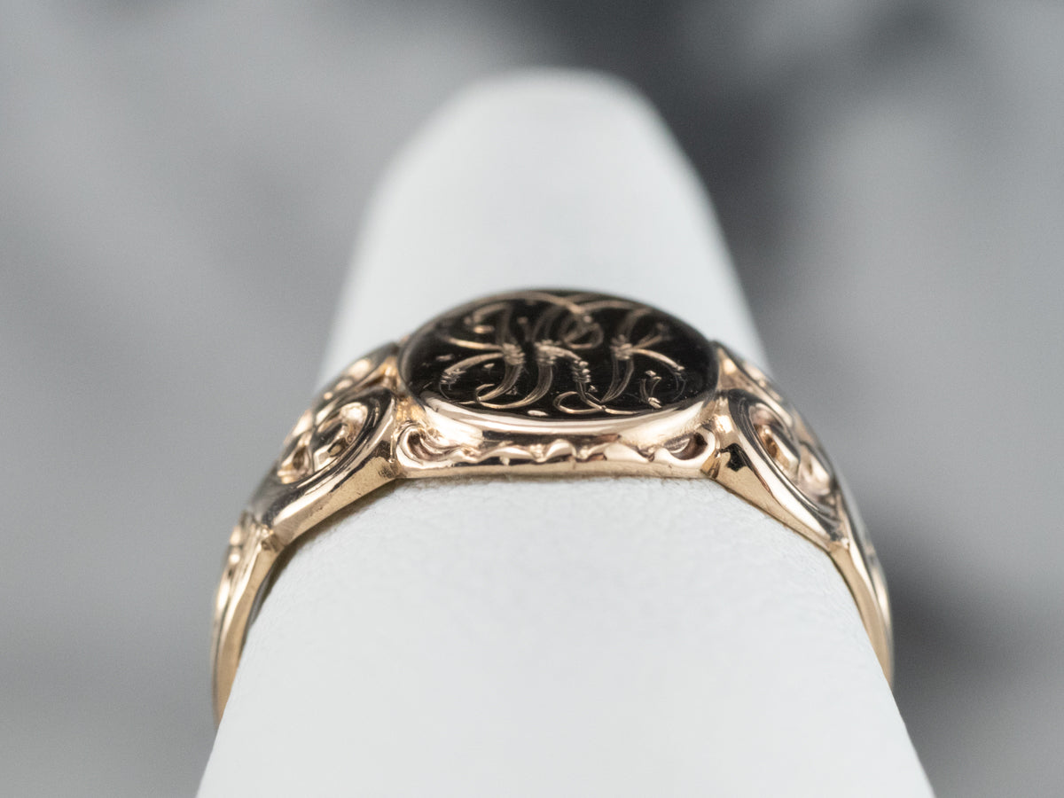 Antique "JRR" Ornate Gold Signet Ring