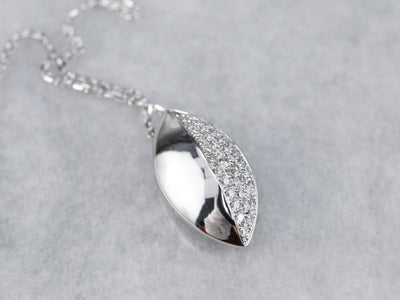 Minimalist Diamond White Gold Pendant Necklace