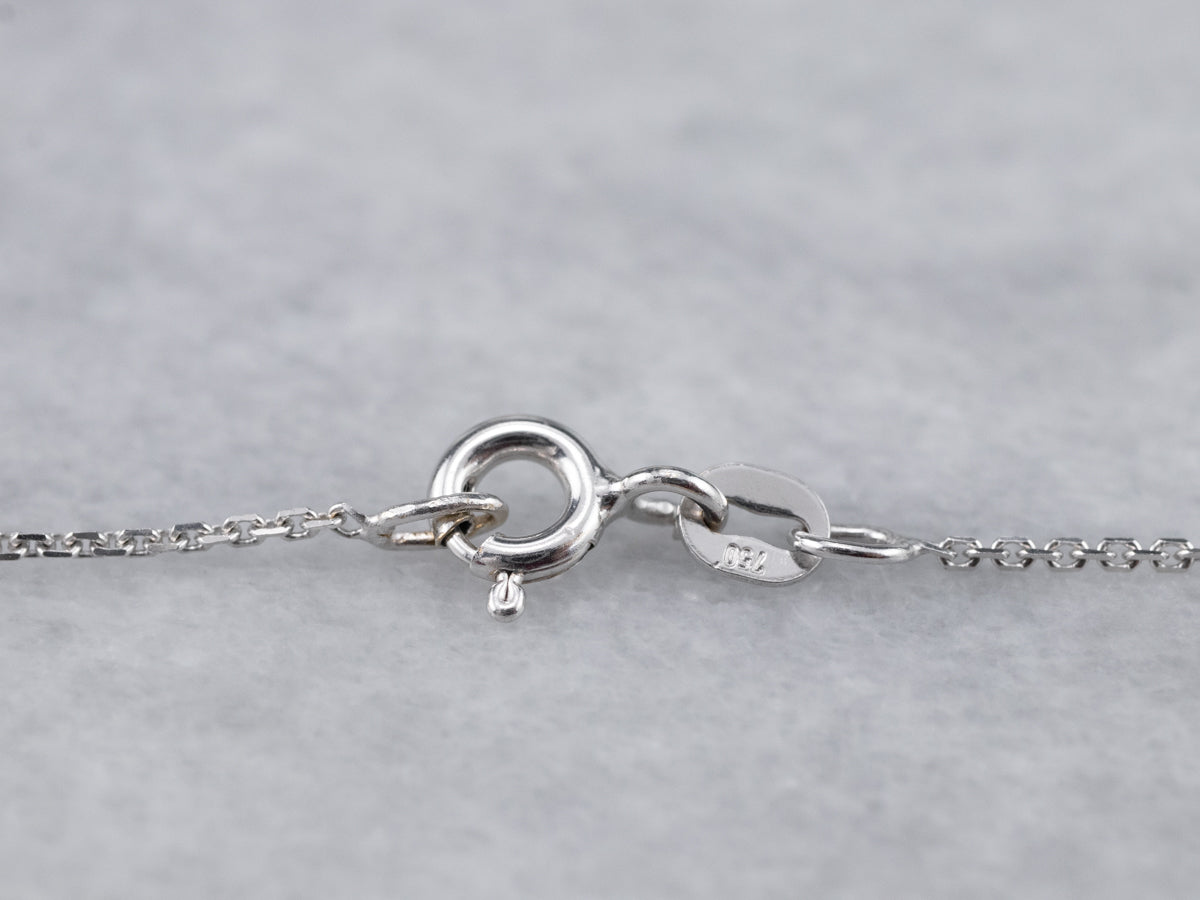 Minimalist Diamond White Gold Pendant Necklace