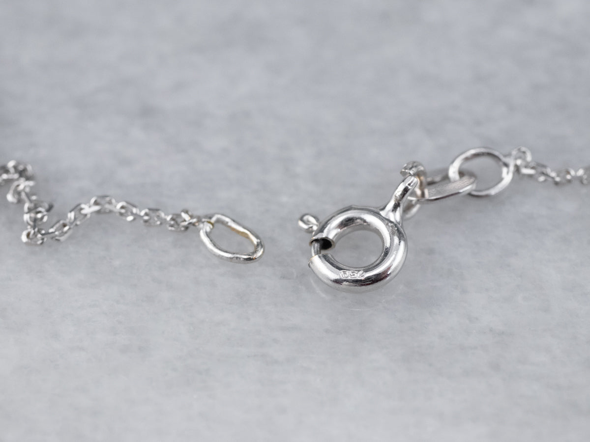 Minimalist Diamond White Gold Pendant Necklace