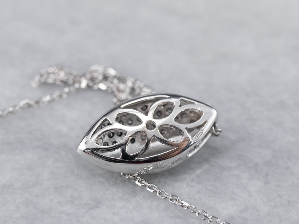 Minimalist Diamond White Gold Pendant Necklace