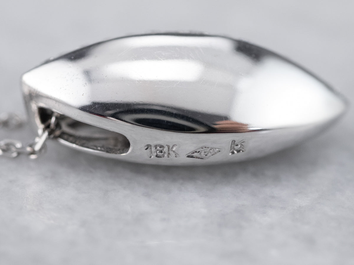 Minimalist Diamond White Gold Pendant Necklace