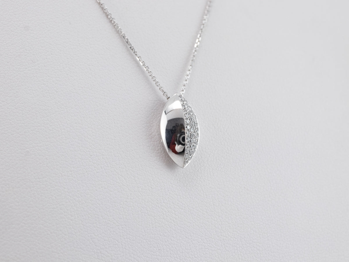 Minimalist Diamond White Gold Pendant Necklace