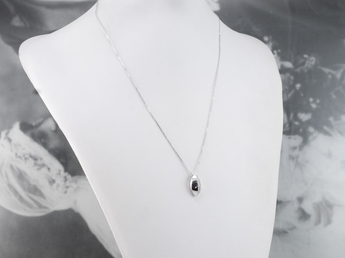 Minimalist Diamond White Gold Pendant Necklace