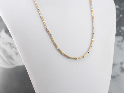 Two Tone Gold Beaded Necklace