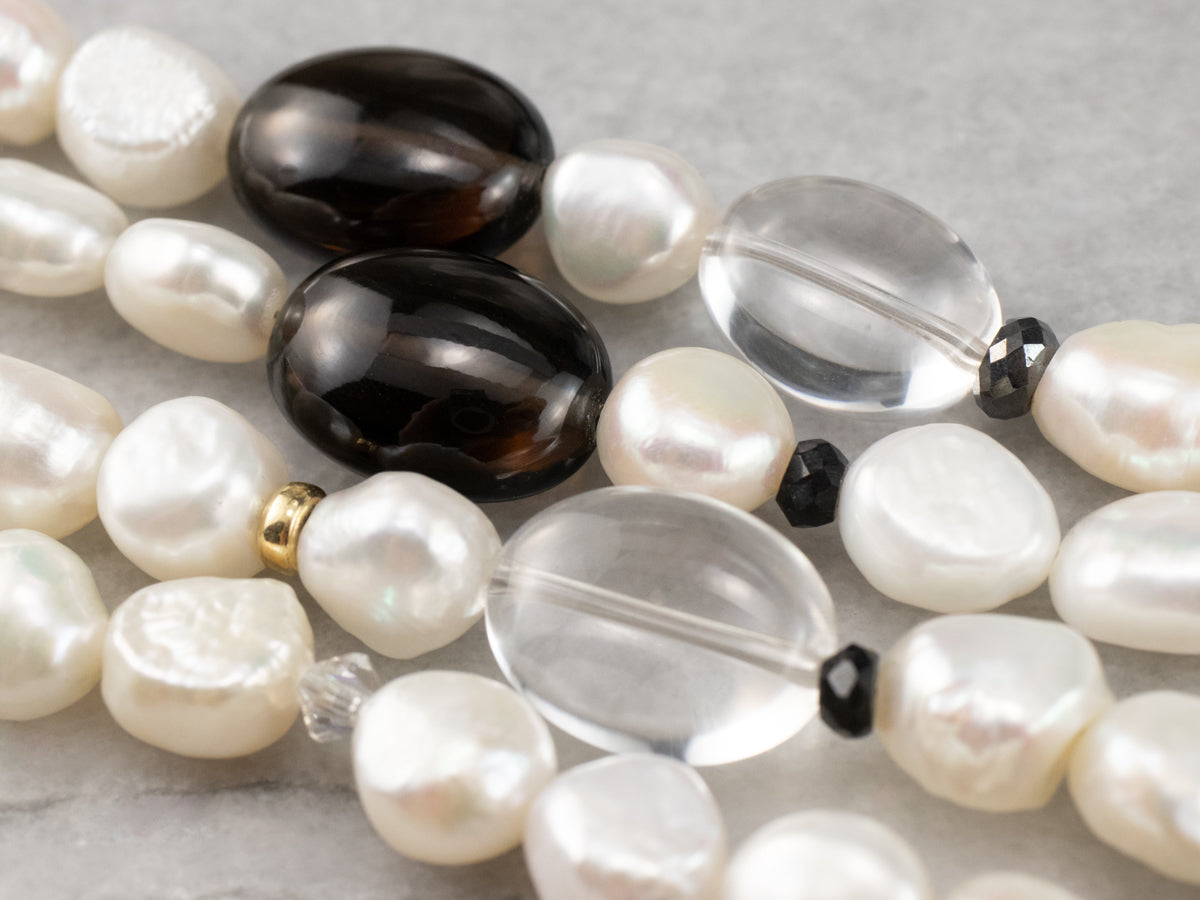 David Yurman Multi Gemstone Beaded Pearl Necklace