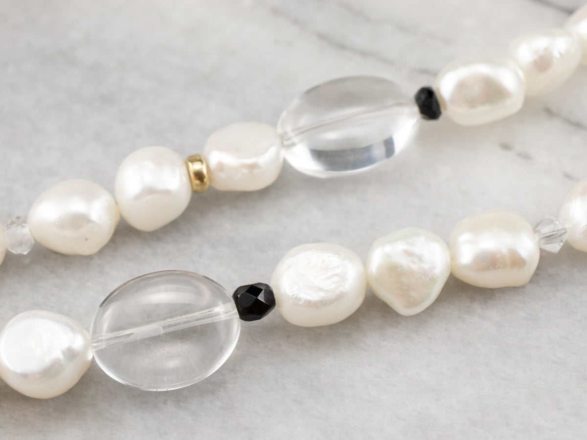 David Yurman Multi Gemstone Beaded Pearl Necklace