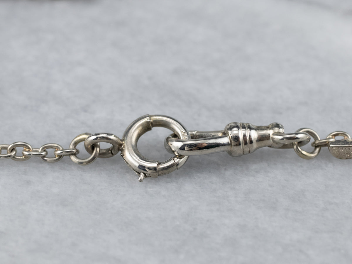 Vintage White Gold Pocket Watch Chain