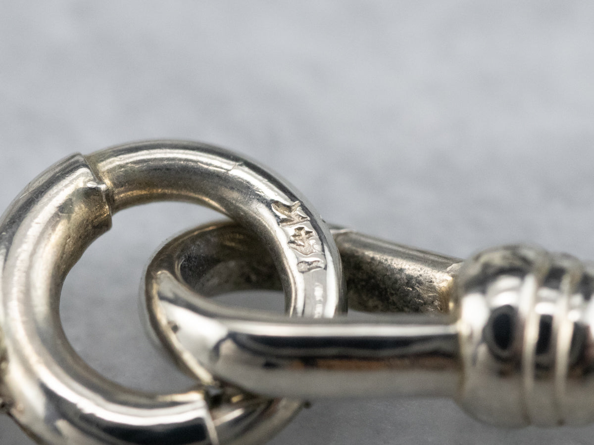 Vintage White Gold Pocket Watch Chain
