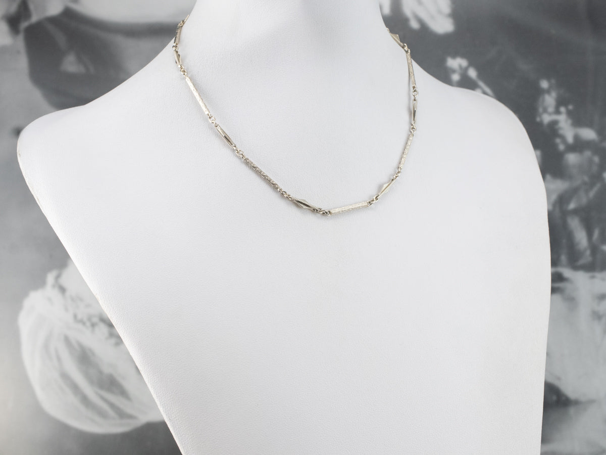 Vintage White Gold Pocket Watch Chain