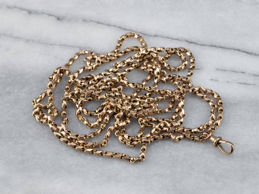 Antique Rose Gold Lariat Chain