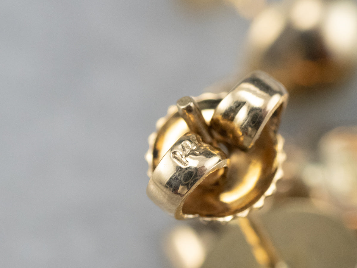 Vintage Cascading Diamond Gold Drop Earrings