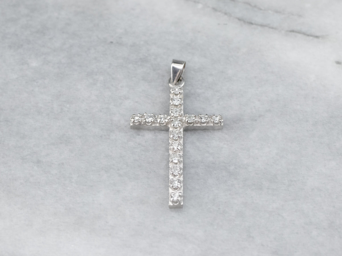 Diamond White Gold Cross Pendant