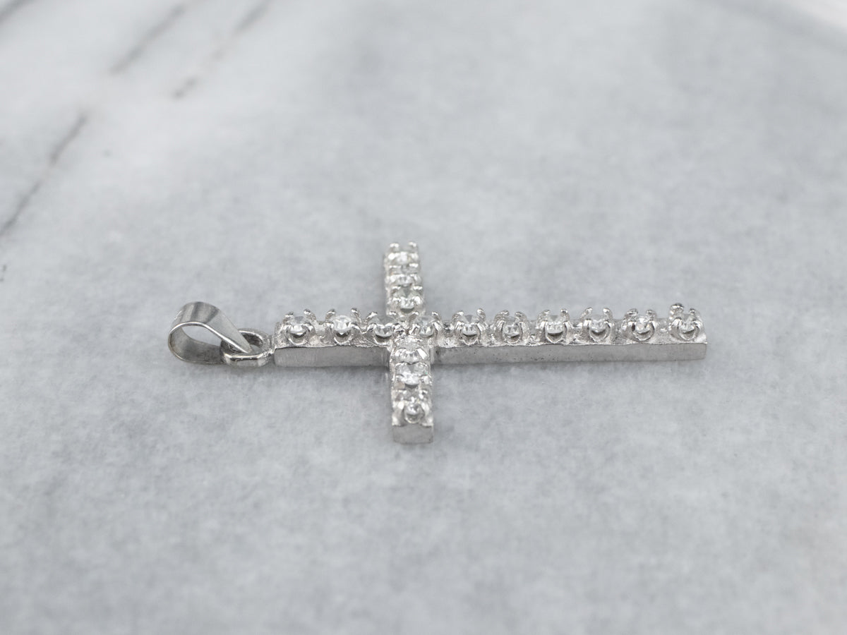 Diamond White Gold Cross Pendant