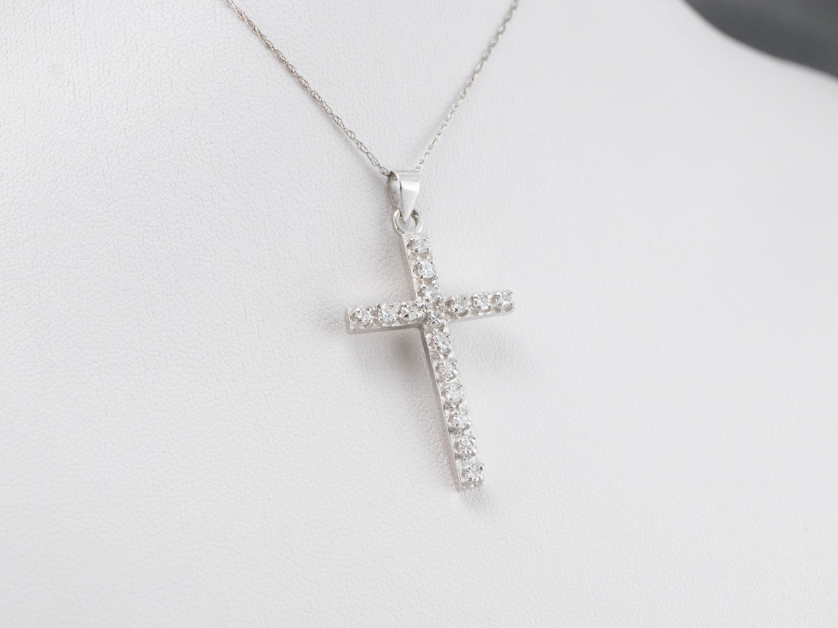 Diamond White Gold Cross Pendant