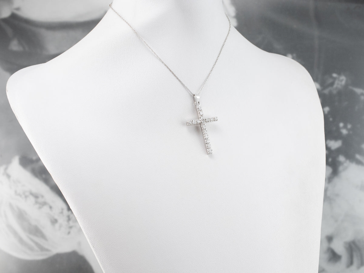 Diamond White Gold Cross Pendant