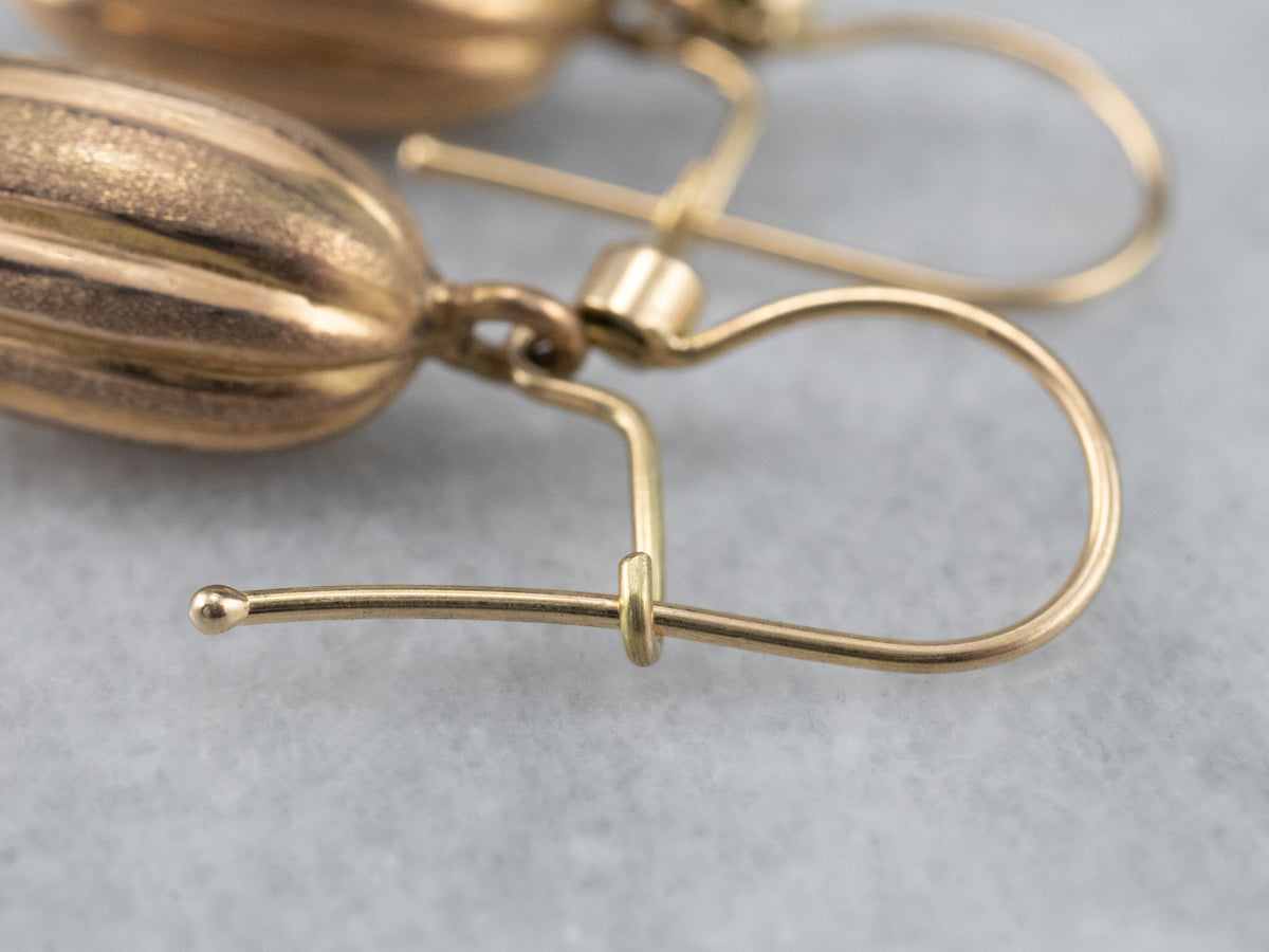 Diamond 22K Gold Bauble Drop Earrings