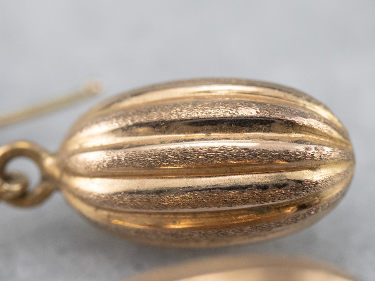 Diamond 22K Gold Bauble Drop Earrings