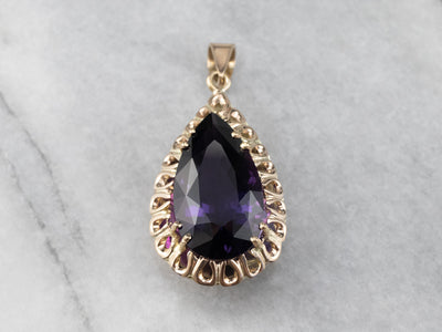 Large Amethyst and Gold Pendant