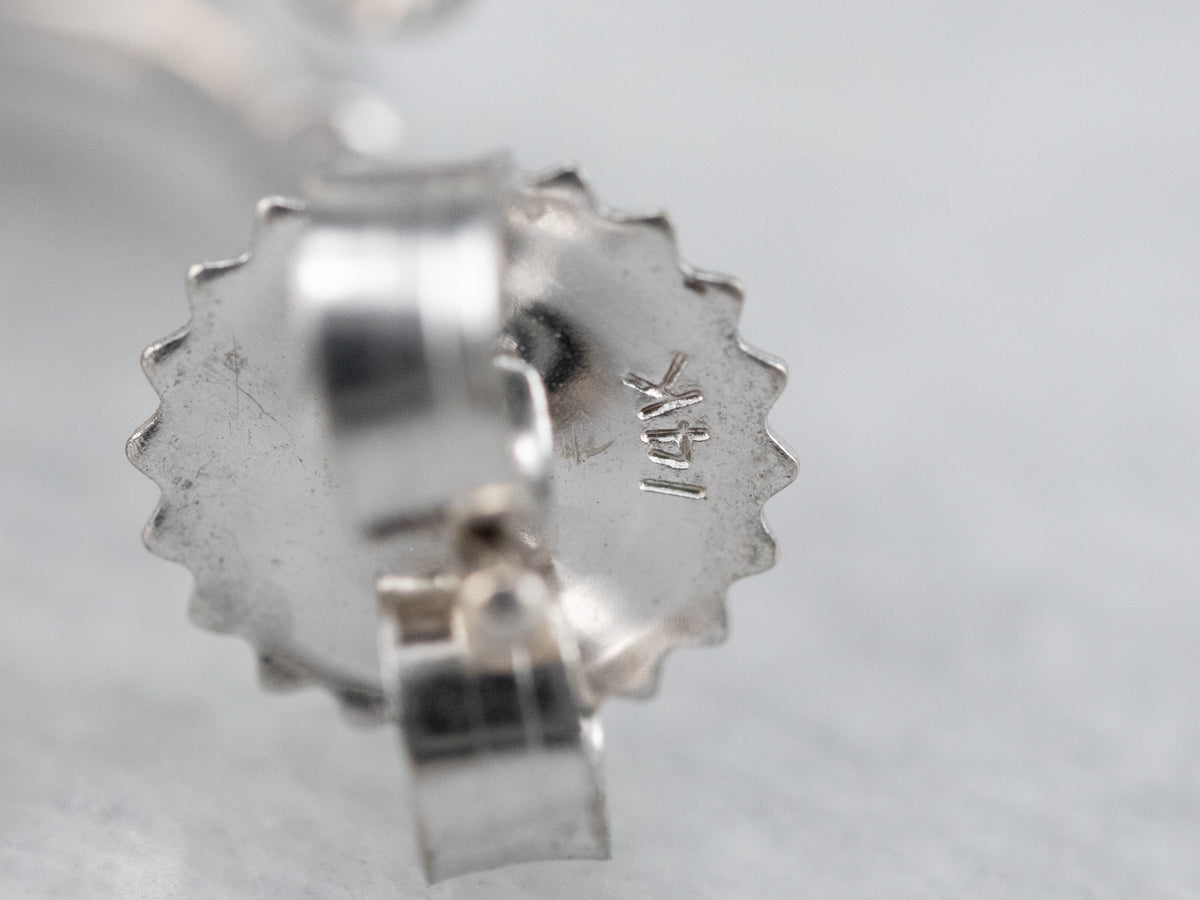 White Gold Triple Hoop Earrings