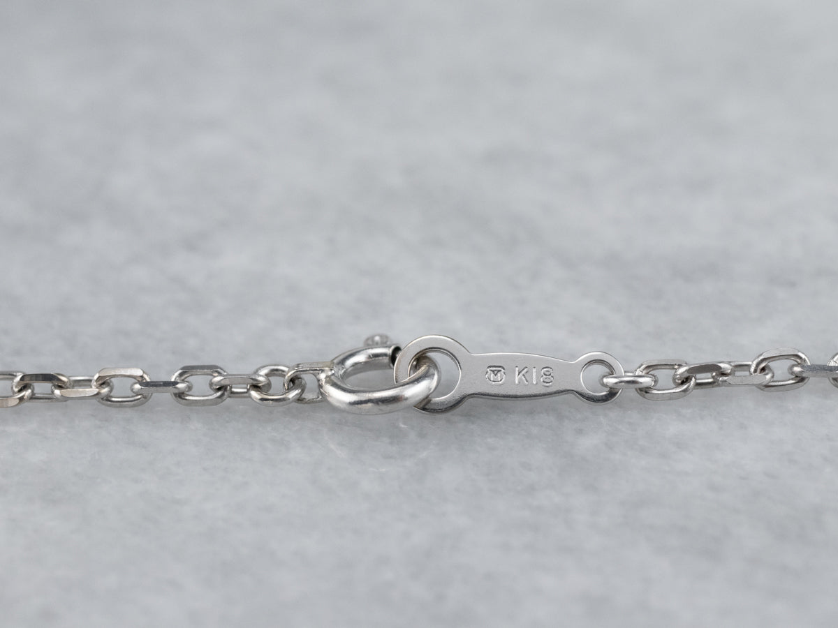 18K White Gold Cable Chain