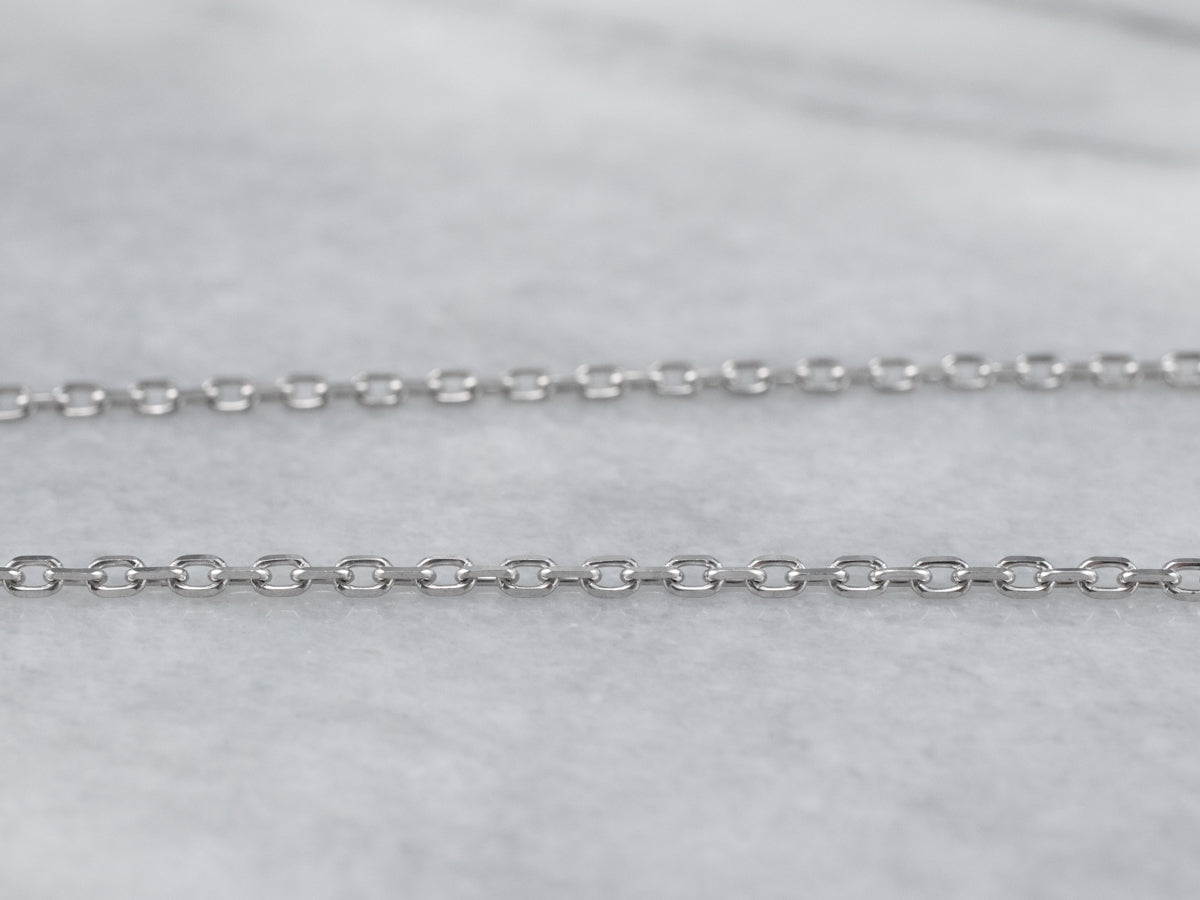 18K White Gold Cable Chain